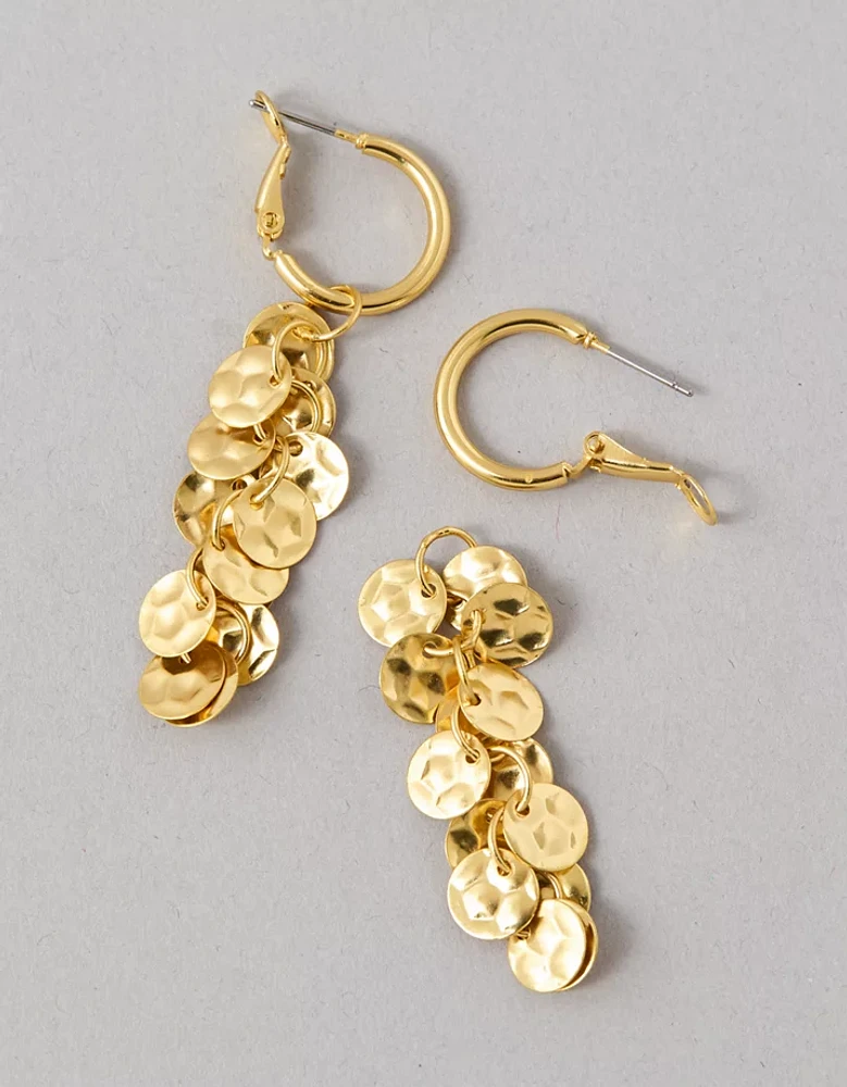 Boucles d’oreilles à breloque en forme de disque doré AEO