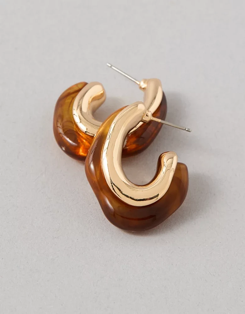 Boucles d’oreilles en demi-cercle en résine AEO