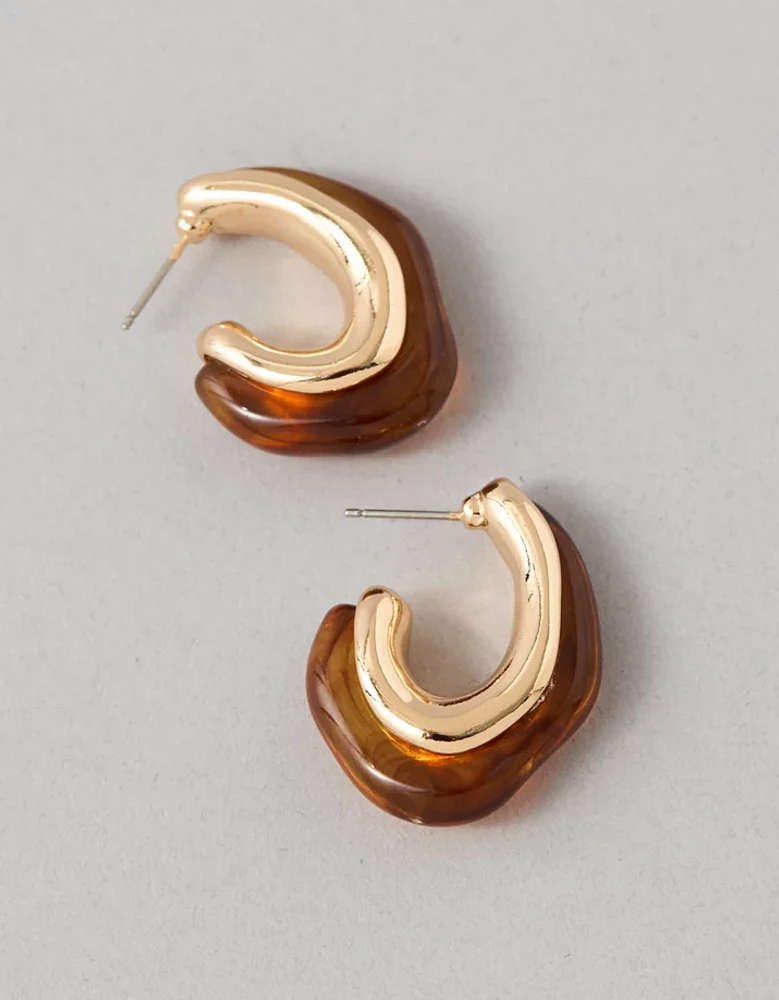 Boucles d’oreilles en demi-cercle en résine AEO