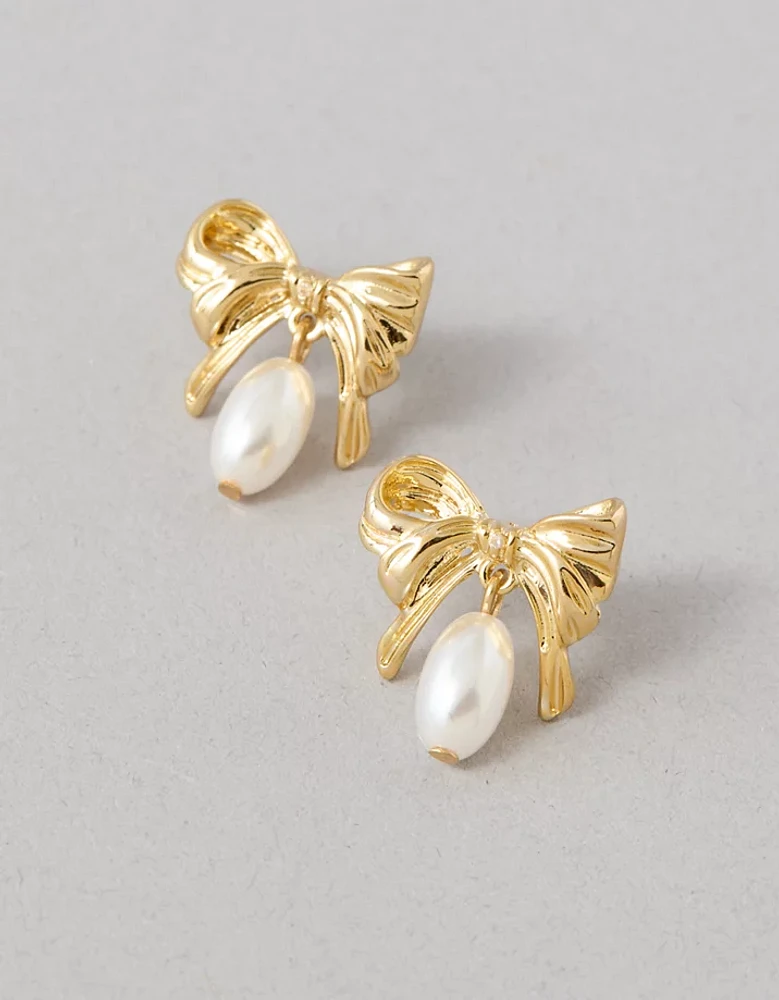 Boucles d’oreilles en forme de boucle avec perle AEO