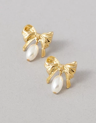 Boucles d’oreilles en forme de boucle avec perle AEO