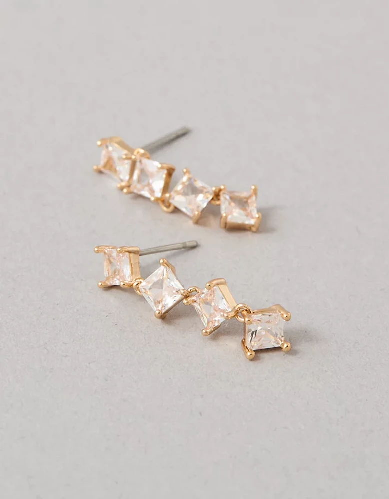 Boucles d’oreilles pendantes en cristal délicates AEO