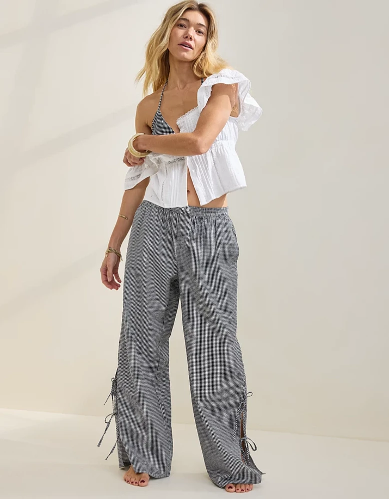 Aerie Off-Duty Seersucker Side Tie Trouser PJ