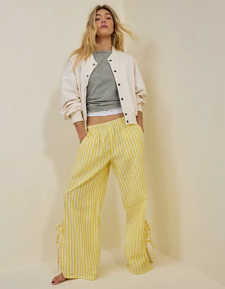 Aerie Off-Duty Seersucker Side Tie Trouser PJ