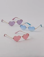 Emballage de trois paires de lunettes de soleil cœur AE