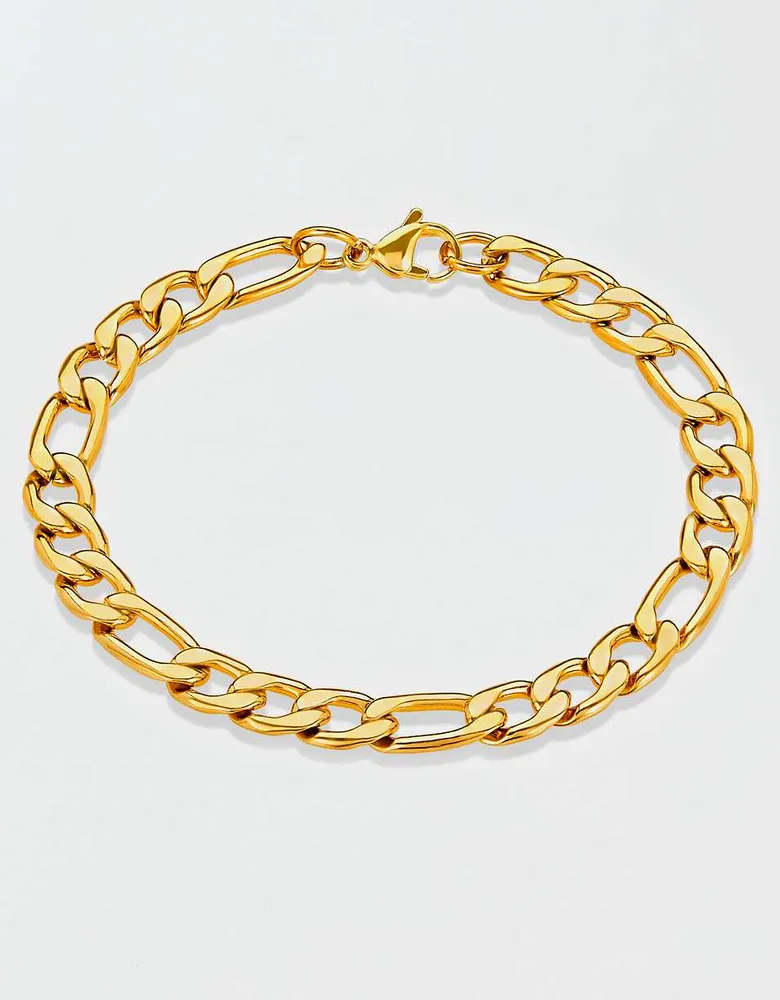 West Coast Jewelry Stainless Steel 8mm Figaro Chain Bracelet