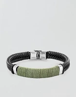 West Coast Jewelry Rope-Wrapped Leather Bracelet