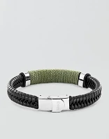 West Coast Jewelry Rope-Wrapped Leather Bracelet