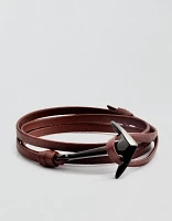 West Coast Jewelry Anchor Leather Wrap Bracelet