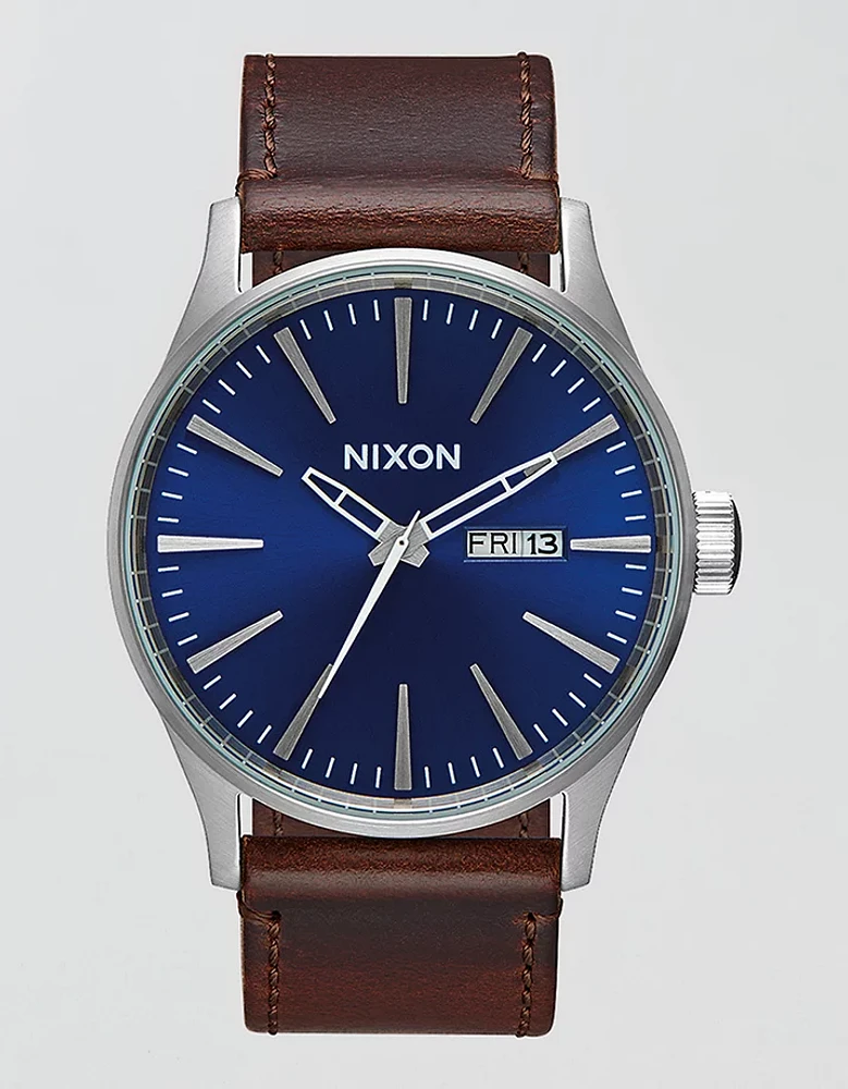 Nixon Sentry Leather Watch