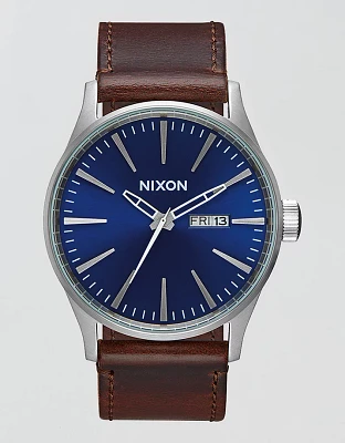 Nixon Sentry Leather Watch