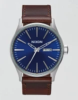 Nixon Sentry Leather Watch