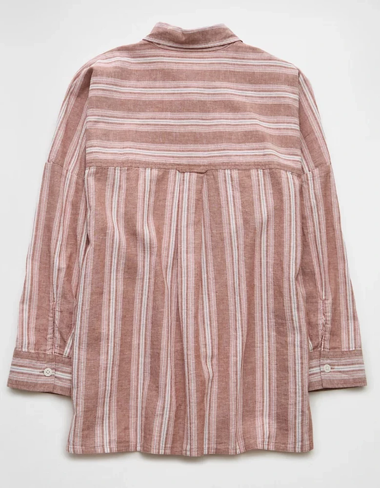 AE Go Big Oversized Striped Shirt