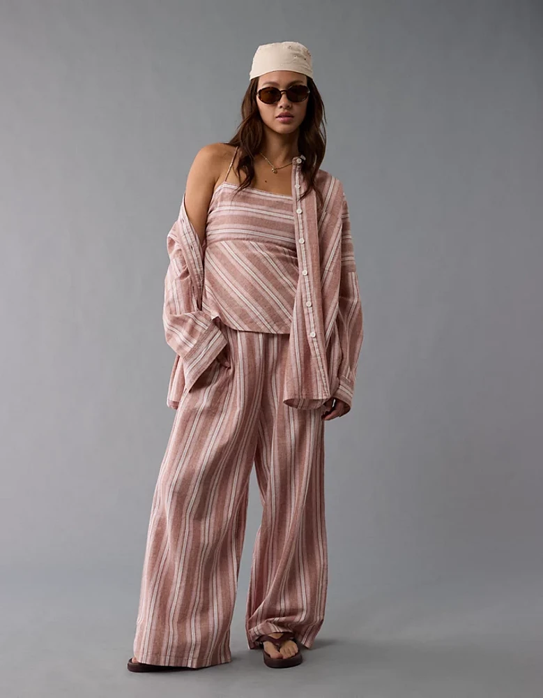 AE Go Big Oversized Striped Shirt