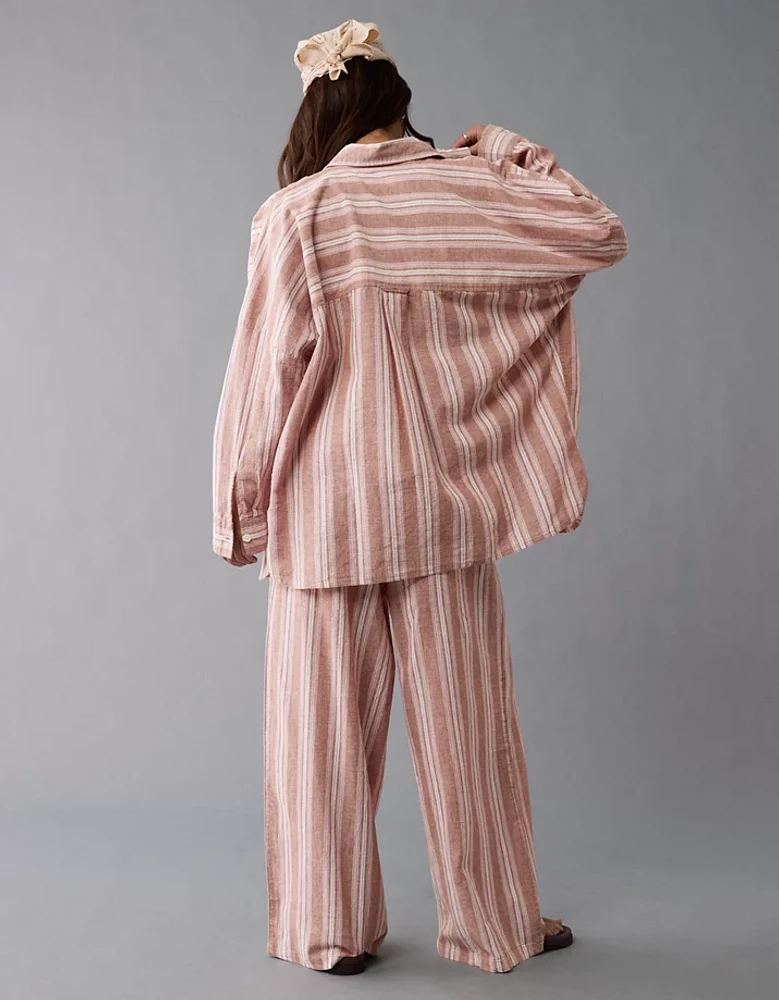 AE Go Big Oversized Striped Shirt