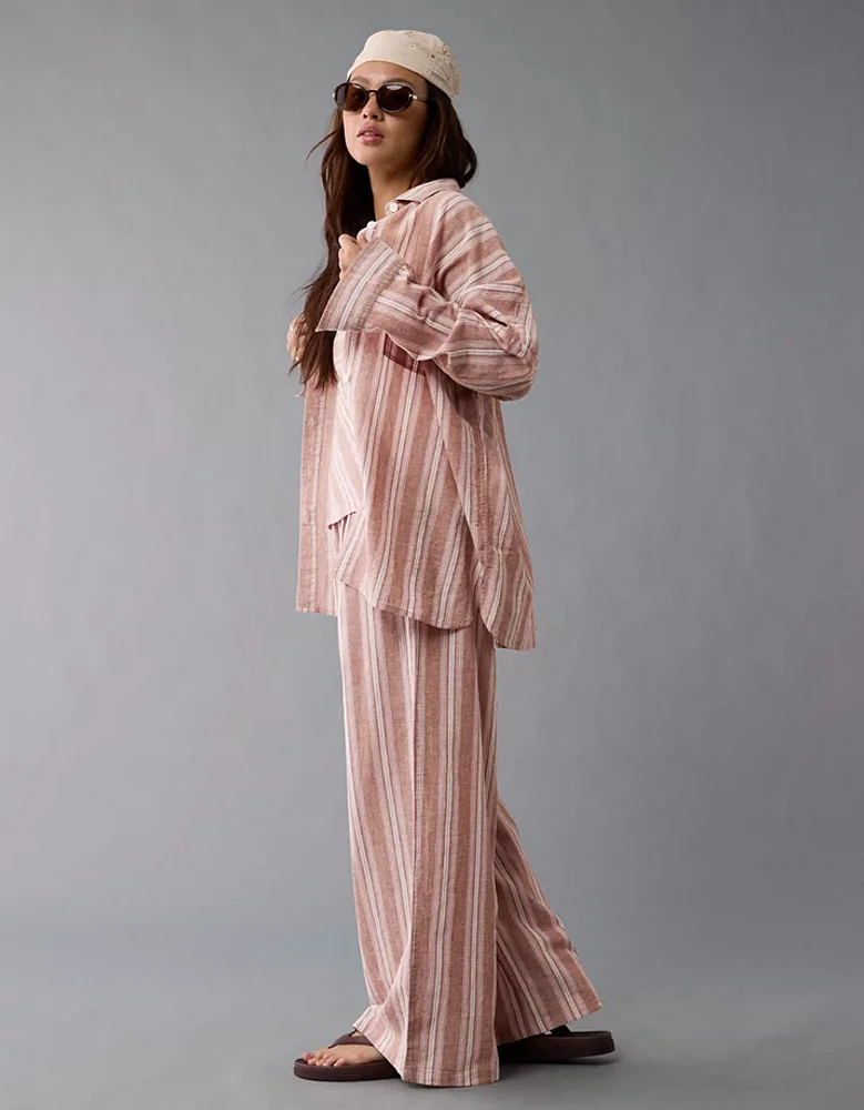 AE Go Big Oversized Striped Shirt