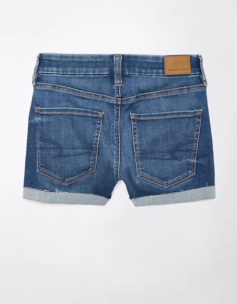 Short en rondeur court à taille croisée haute denim Next Level AE