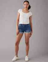 Short en rondeur court à taille croisée haute denim Next Level AE