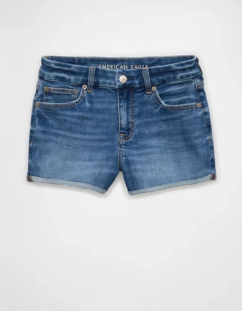 AE Next Level Curvy Ripped High-Waisted Denim Short