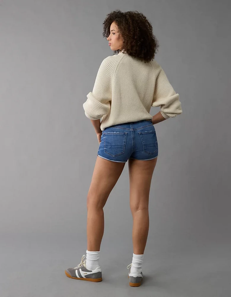 AE Next Level Curvy Ripped High-Waisted Denim Short