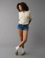 AE Next Level Curvy Ripped High-Waisted Denim Short