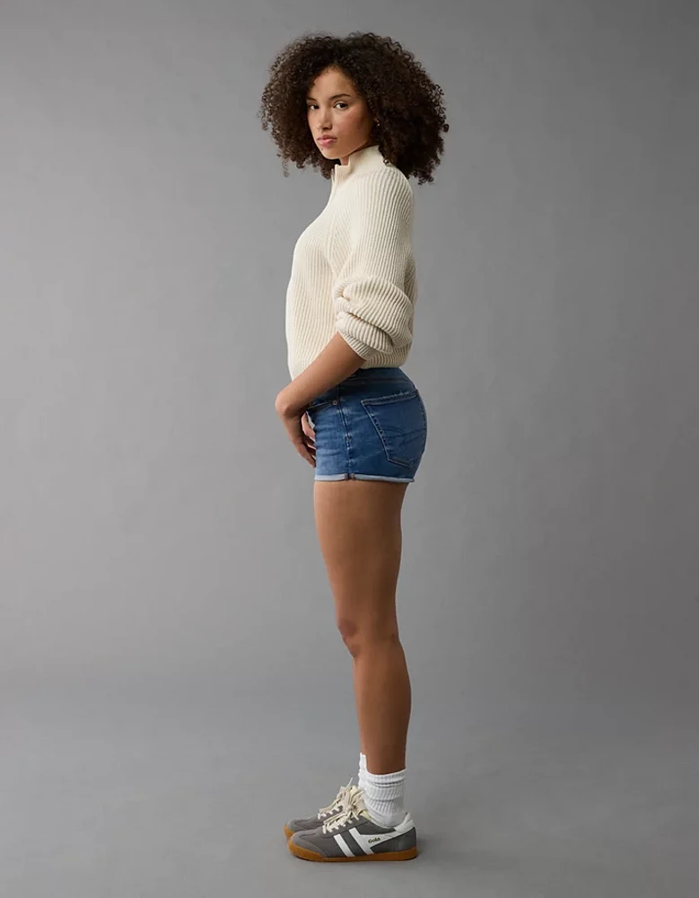AE Next Level Curvy Ripped High-Waisted Denim Short