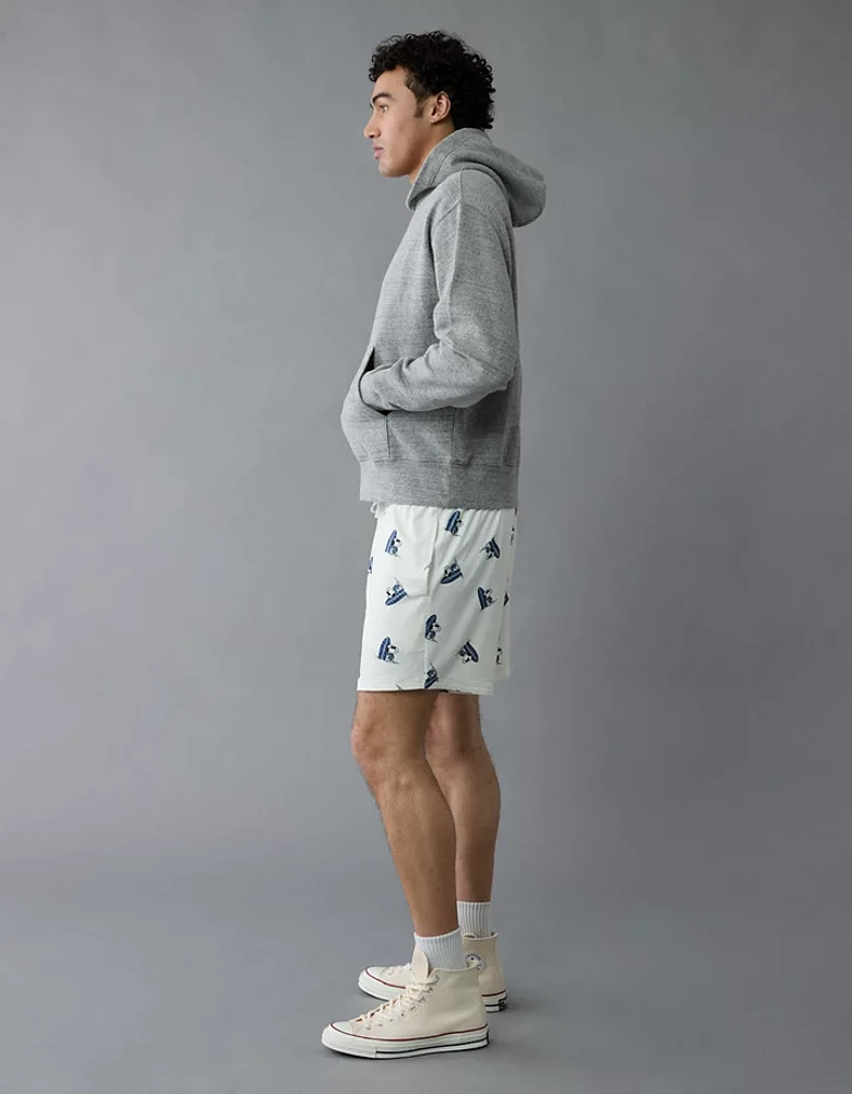 Short de détente en maille 6 po à image Snoopy surf sur le canapé AE