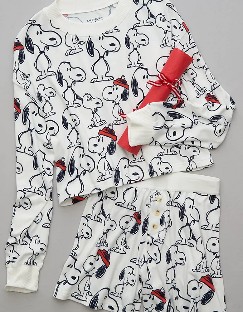 AE Snoopy Plush PJ Set