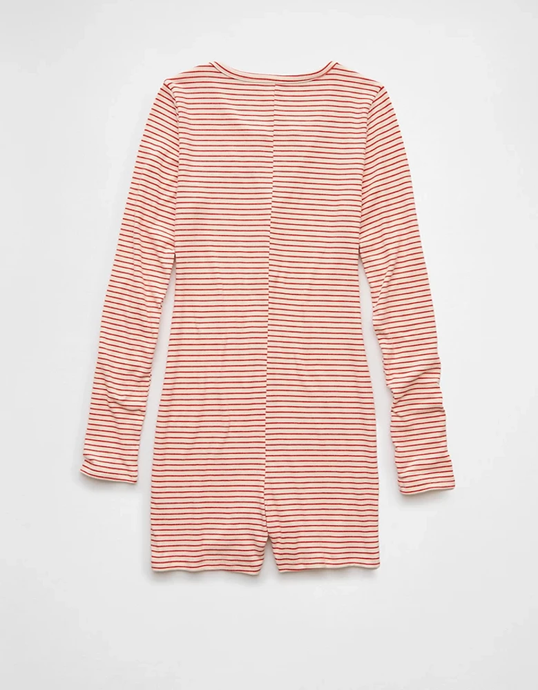 AE Peanuts Striped Plush Romper