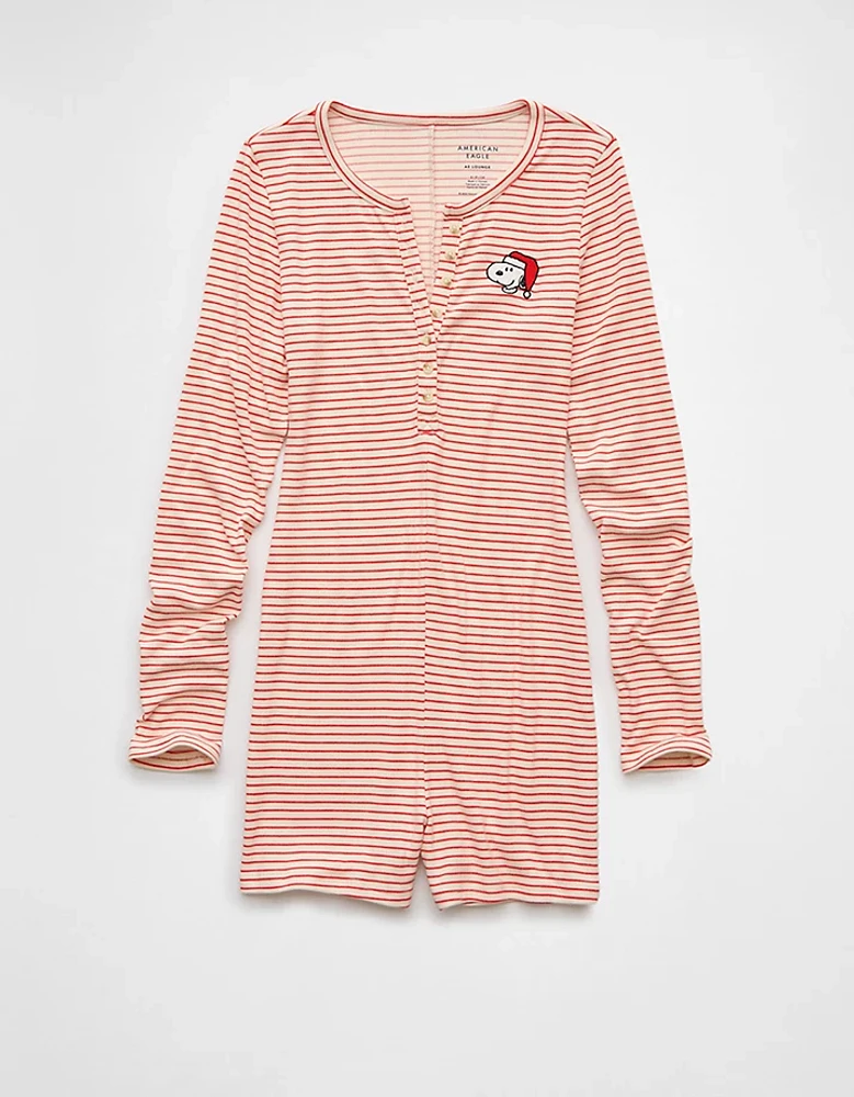 AE Peanuts Striped Plush Romper