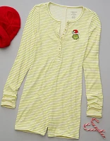 AE Grinch Striped Plush Romper