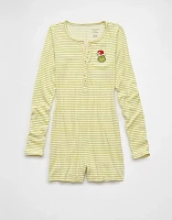 AE Grinch Striped Plush Romper