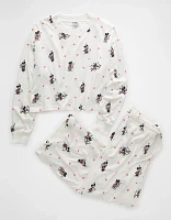 AE Mickey Mouse Valentine's Day Plush Pants PJ Set