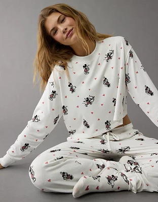 Ensemble avec pantalon de pyjama pelucheux Mickey Mouse la Saint-Valentin AE