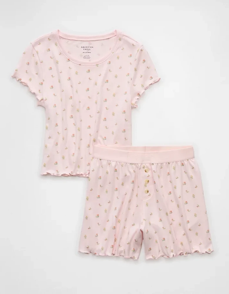 AE Printed Plush Baby Tee PJ Set