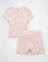 AE Printed Plush Baby Tee PJ Set