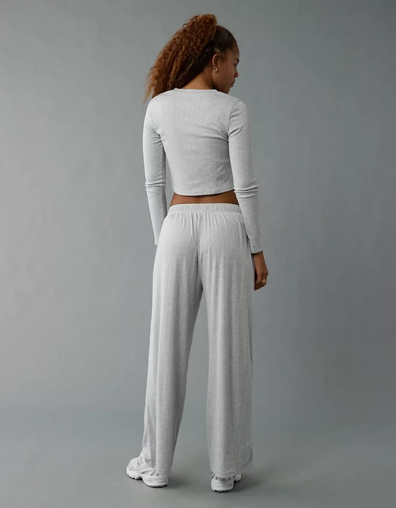 AE 3-Piece Pointelle Plush Cardigan Pajama Set