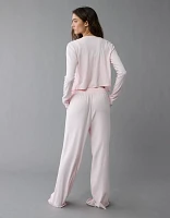 AE 3-Piece Pointelle Plush Cardigan Pajama Set
