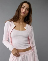 AE 3-Piece Pointelle Plush Cardigan Pajama Set