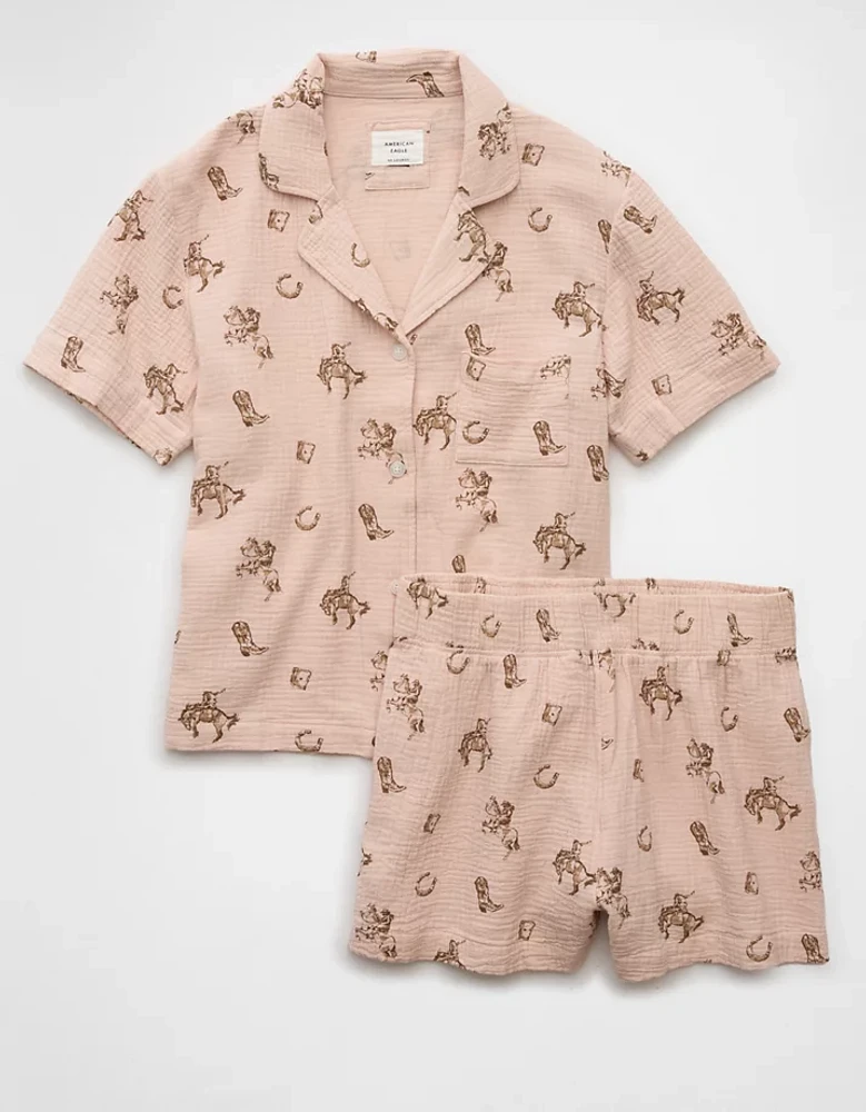 Pyjama en gaze de coton style western AE