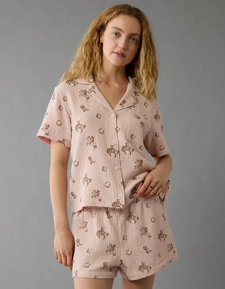 Pyjama en gaze de coton style western AE