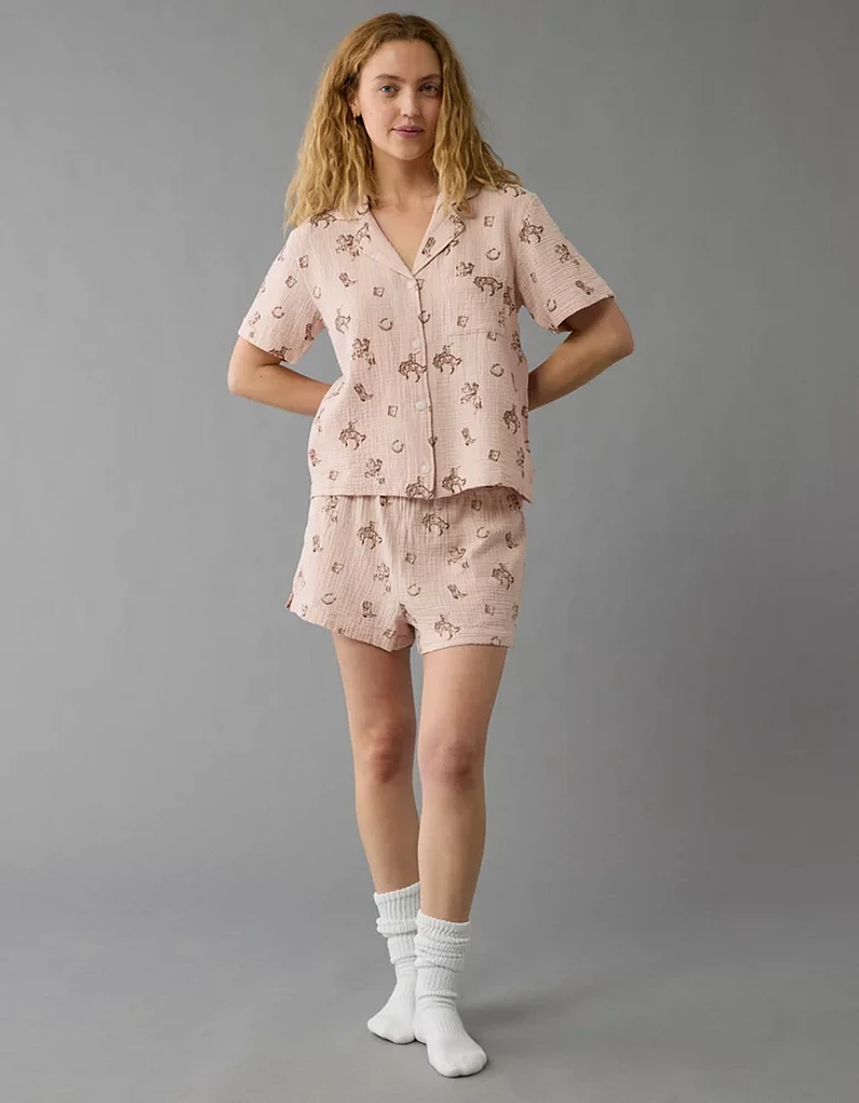 Pyjama en gaze de coton style western AE