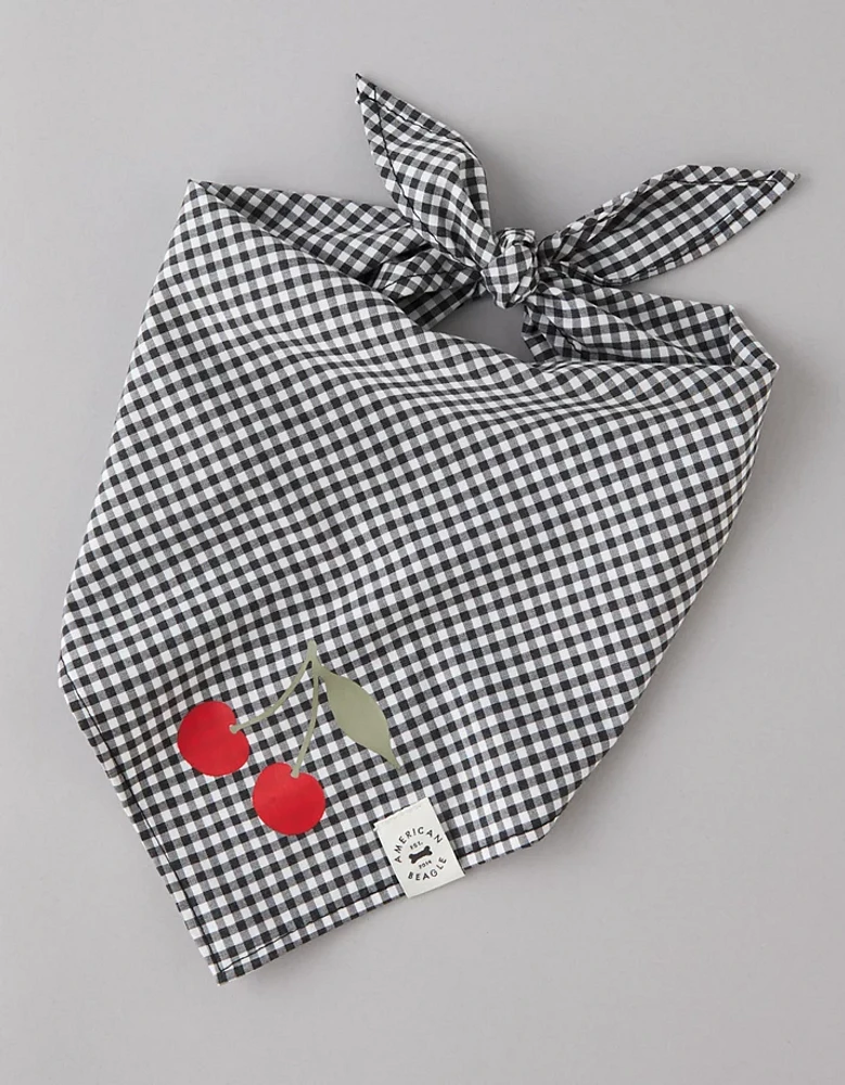 ABO Gingham Cherry Dog Bandana