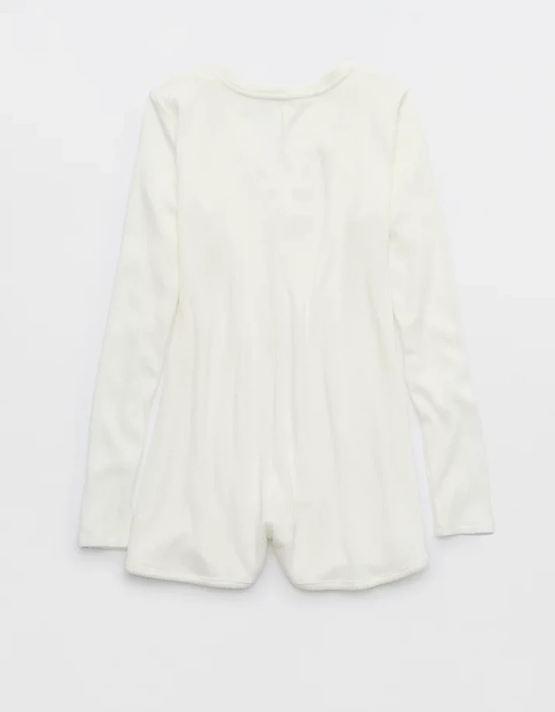 Aerie Off-Duty Cozy Knit Ribbed Romper