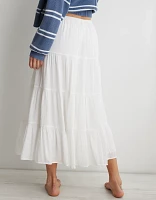 Aerie Beach Club Tiered Maxi Skirt