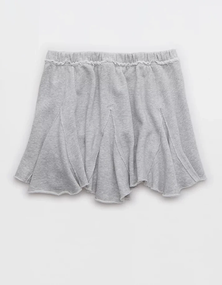 Aerie Fleece Godet Mini Skirt