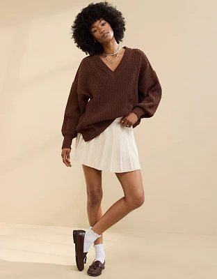 Aerie Pleated Sweater Mini Skirt