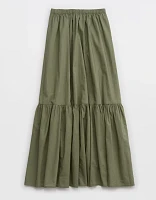 Aerie Poplin Tiered Maxi Skirt