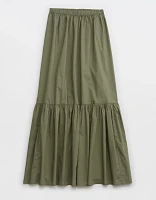 Aerie Poplin Tiered Maxi Skirt