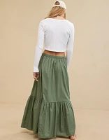 Aerie Poplin Tiered Maxi Skirt